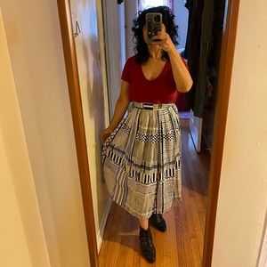 80s Checkered Skirt  by Ann Stevens - Size Small